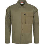 Knowledge Cotton Apparel Men's Outdoor Twill Overshirt With Contrast Fabric Burned Olive