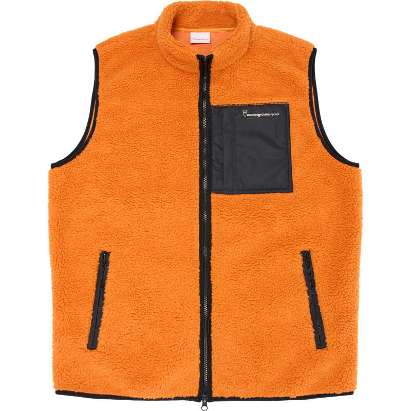 Knowledge Cotton Apparel Men's Teddy Fleece Vest Desert Sun