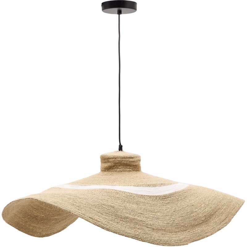 LAFORMA Albenya taklampa, rund - vit bomull och naturligt sjögräs