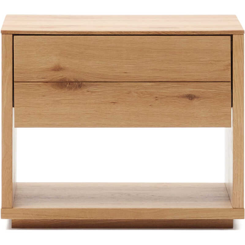 LAFORMA Alguema sängbord i ekfanér med naturlig finish, 60 x 50 cm