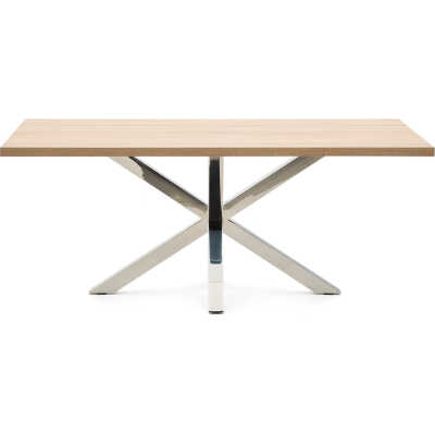LAFORMA Argo bord i melamin med naturlig finish och ben i rostfritt stål 200 x 100 cm