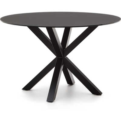LAFORMA Argo soffbord, runt - svart glas och svart stål