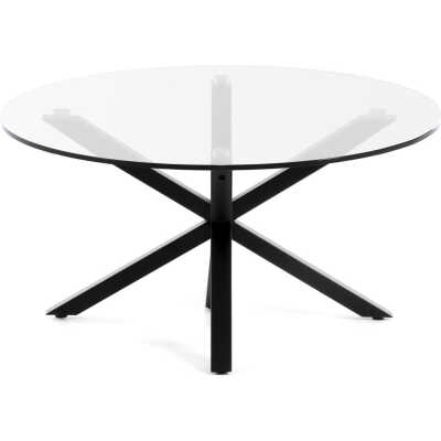 LAFORMA Arya Soffbord, Runt - Härdat Glas och Svart Stål