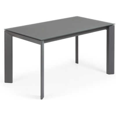 LAFORMA Axis matbord, med fjärilsbordsskiva - grått glas och mörkgrått stål