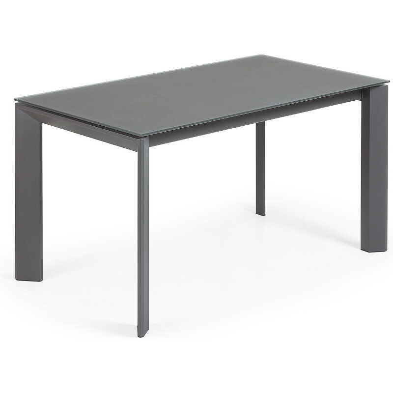 LAFORMA Axis matbord, med fjärilsbordsskiva - grått glas och mörkgrått stål LAFORMA Axis matbord, med fjärilsbordsskiva - grått glas och mörkgrått stål