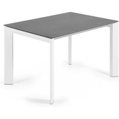 LAFORMA Axis matbord, med fjärilsbordsskiva - grått porslin och vitt stål