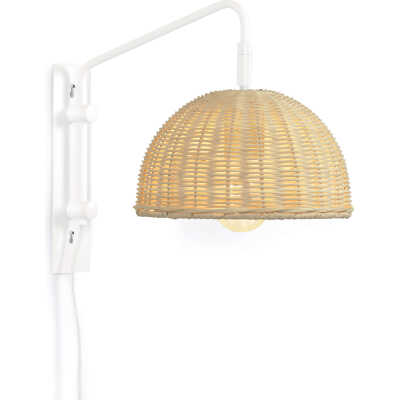 LAFORMA Damila vägglampa - naturrotting och vit metall