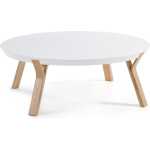 LAFORMA Dilos soffbord, runt - vit MDF och naturlig ask