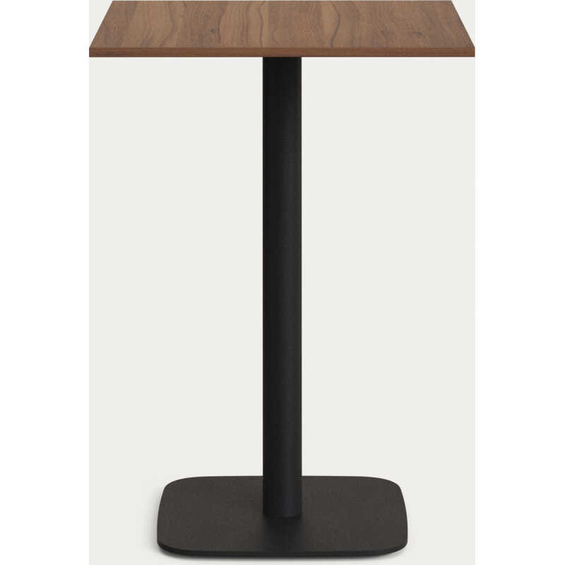LAFORMA Dina högbord i valnötsfinish melamin med metallben i svartmålad finish, 60x60x