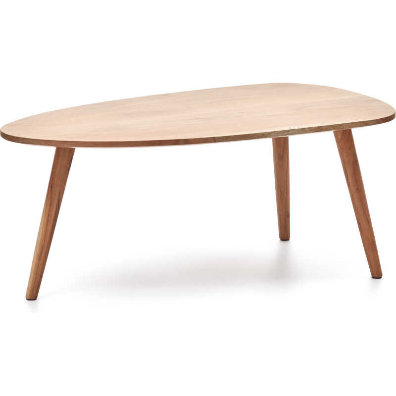 LAFORMA Eluana soffbord i massivt akaciaträ med naturlig finish, Ø: 110 x 60 cm