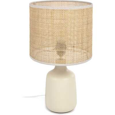 LAFORMA Erna bordslampa - naturlig bambu och beige keramik