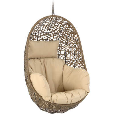 LAFORMA Florina Hanging Chair, med Dynor - Polyester och Brun Polyrotting