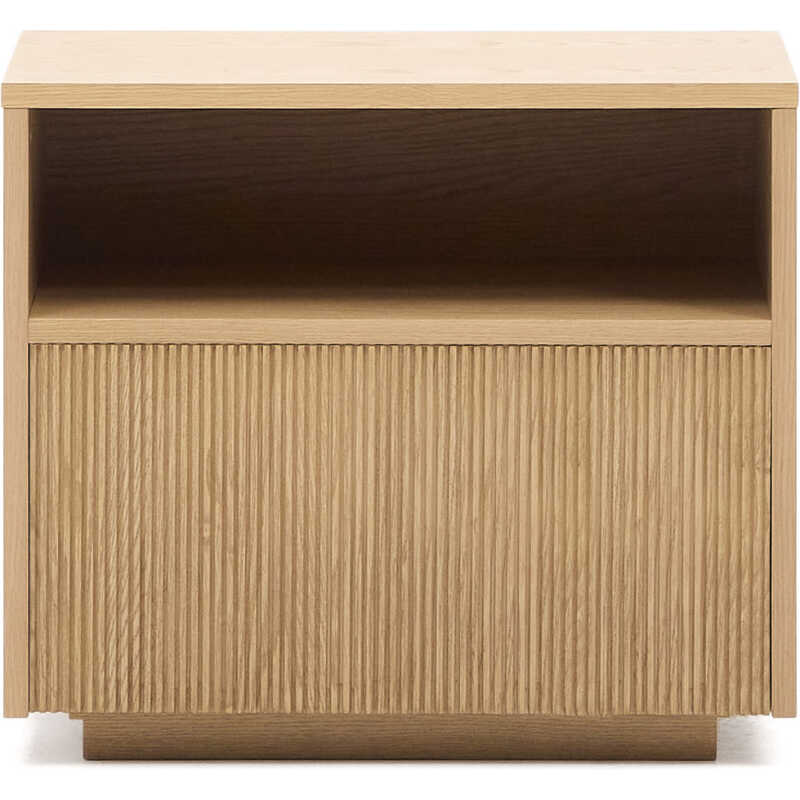 LAFORMA Helvine sängbord, m. 1 fack och 1 låda - naturlig ekfaner