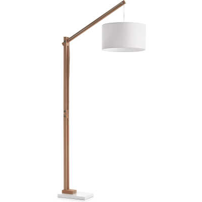 LAFORMA Izar golvlampa - naturligt trä och vit metall/bomull