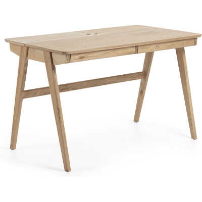 LAFORMA Jakes Skrivbord - Naturlig Askfanér / Ask, med 2 Lådor