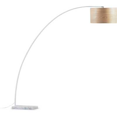 LAFORMA Juhe golvlampa - naturlig askfaner och vit stål/marmor