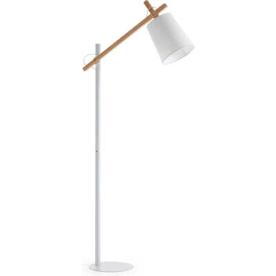 LAFORMA Kosta golvlampa - vitt tyg/stål och naturligt bokträ