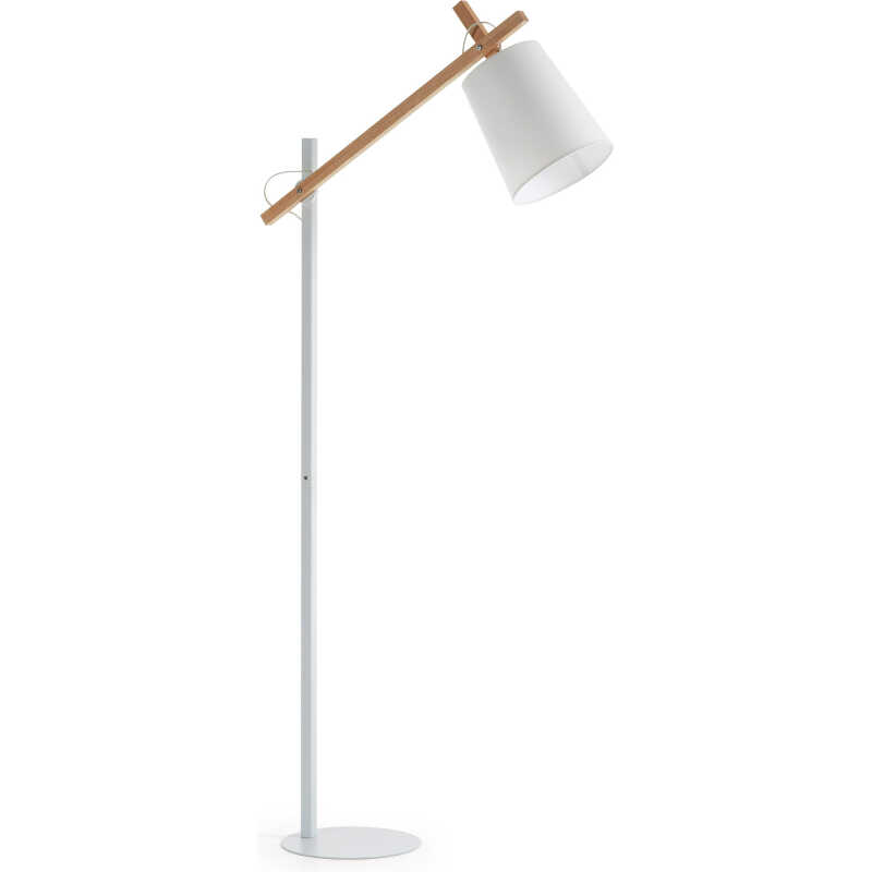 LAFORMA Kosta golvlampa - vitt tyg/stål och naturligt bokträ