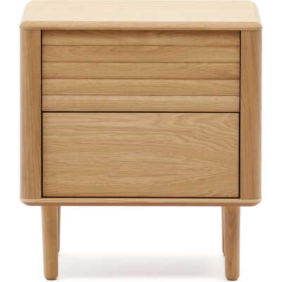 LAFORMA Lenon sängbord i ek och faner med 2 lådor, 50 x 55 cm FSC MIX Credit