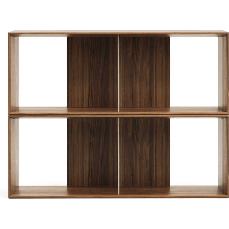 LAFORMA Litto set med 2 modulhyllor i valnötsfaner, 101 x 76 cm