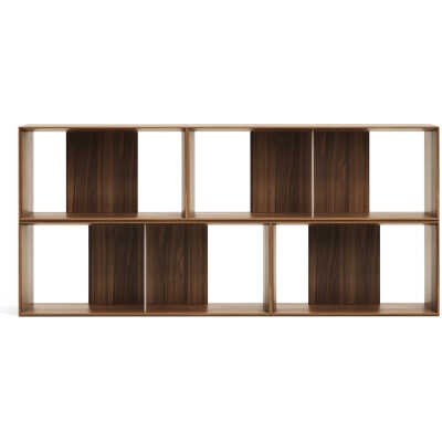 LAFORMA Litto set med 4 modulhyllor i valnötsfaner, 168 x 76 cm