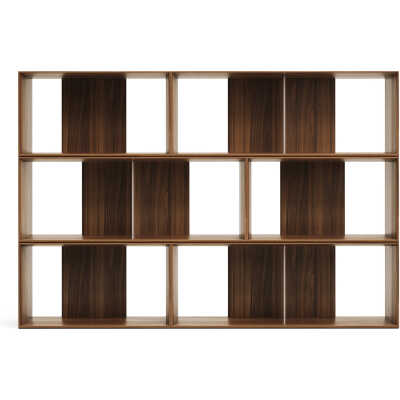 LAFORMA Litto set med 6 modulhyllor i valnötsfaner, 168 x 114 cm