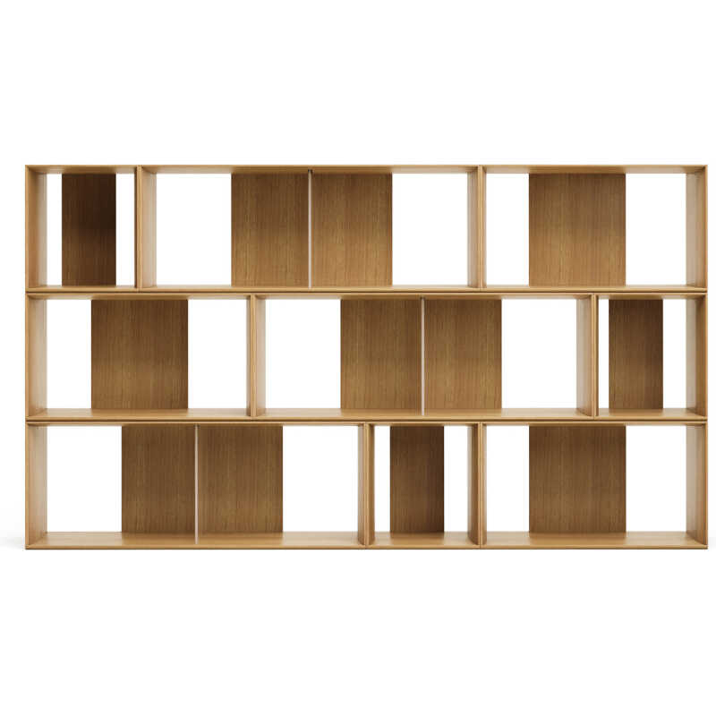 LAFORMA Litto set med 9 modulhyllor i ekfaner, 202 x 114 cm