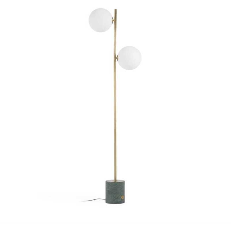 LAFORMA Lonela Golvlampa - Frostat Glas, Guldmetall och Grön Marmor LAFORMA Lonela Golvlampa - Frostat Glas, Guldmetall och Grön Marmor