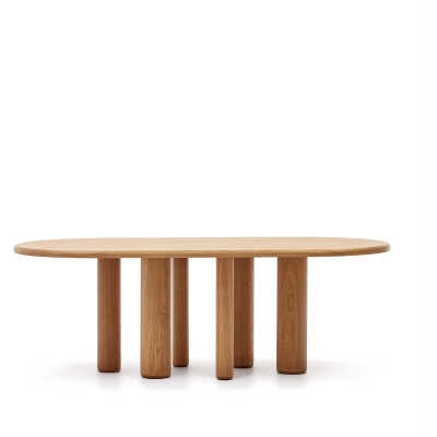 LAFORMA Mailen ovalt bord i askfanér med naturlig finish, Ø: 220 x 105 cm