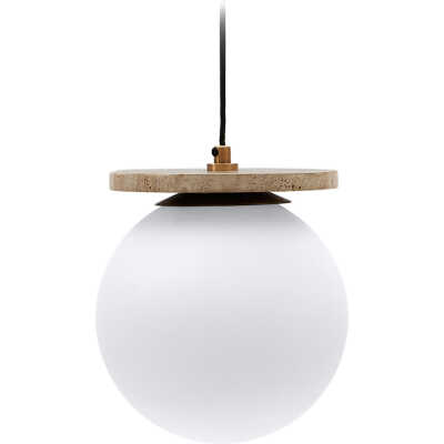 LAFORMA Malachi taklampa med glaserat glas och travertinsten