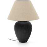 LAFORMA Mercadal bordslampa, rund - svart keramik