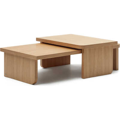 LAFORMA Oaq set med 2 soffbord i ekfaner med naturlig finish FSC Mix Credit