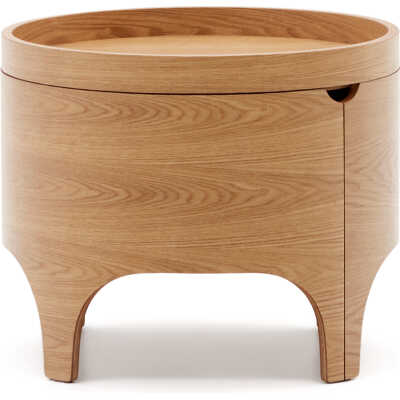 LAFORMA Octavia sängbord i ask plywood FSC Mix Kredit Ø: 55 cm