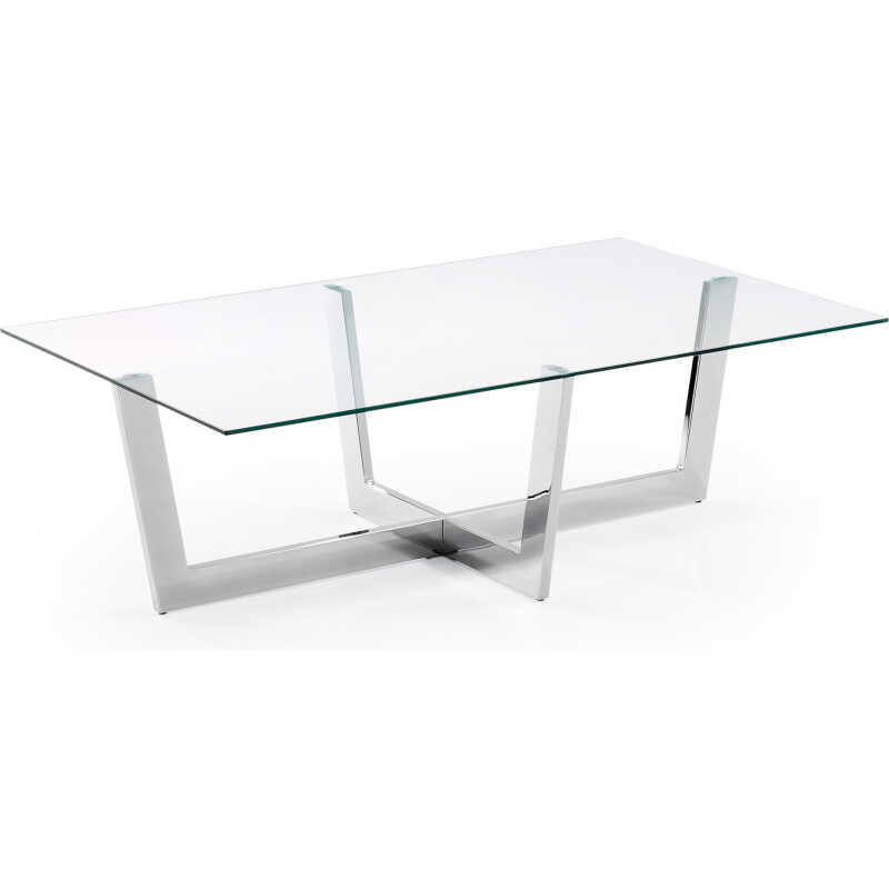 LAFORMA Plum Soffbord - Klar / Silverglas / Stål, Rektangulärt LAFORMA Plum Soffbord - Klar / Silverglas / Stål, Rektangulärt