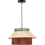 LAFORMA Pulmi raffia taklampa i natur, terrakotta och blått, Ø: 40 cm