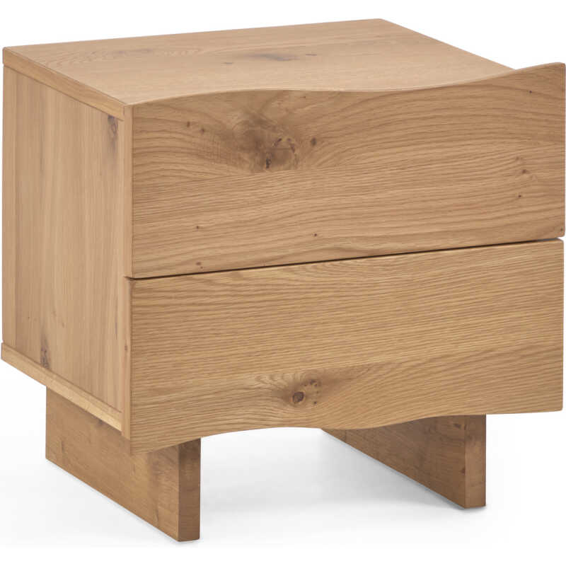 LAFORMA Rasha sängbord, med 2 lådor - naturlig ekfaner och naturlig ek LAFORMA Rasha sängbord, med 2 lådor - naturlig ekfaner och naturlig ek