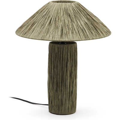 LAFORMA Samse bordslampa i grön raffia