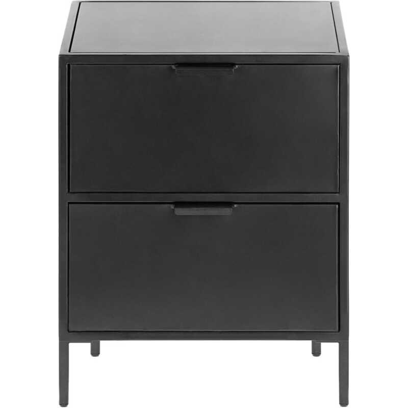 LAFORMA Shantay sängbord, m. 2 lådor - svart stål LAFORMA Shantay sängbord, m. 2 lådor - svart stål