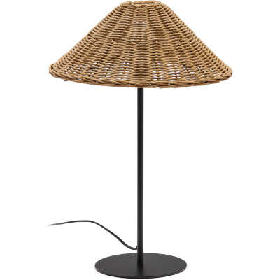 LAFORMA Urania bordslampa i rotting och metall med svartmålad finish
