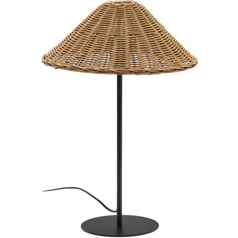 LAFORMA Urania bordslampa i rotting och metall med svartmålad finish