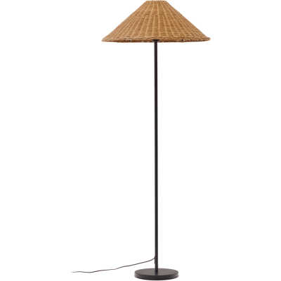 LAFORMA Urania golvlampa i rotting och metall med svartmålad finish