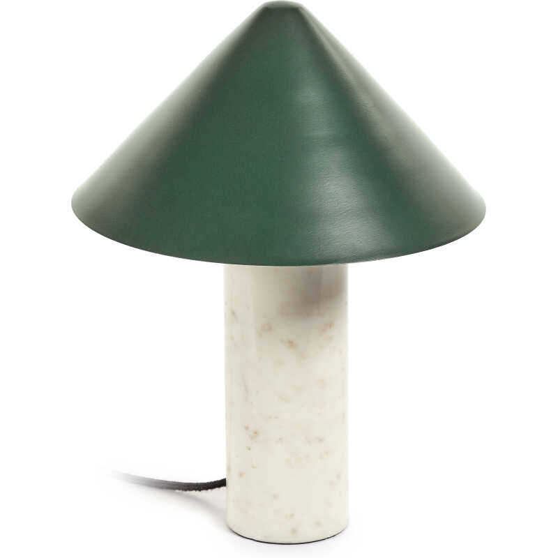 LAFORMA Valentine bordslampa - vit marmor och grön metall LAFORMA Valentine bordslampa - vit marmor och grön metall