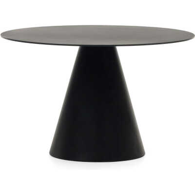 LAFORMA Wilshire matbord, runt - mattsvart glas och metall