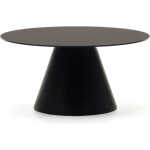 LAFORMA Wilshire soffbord, runt - mattsvart glas och metall