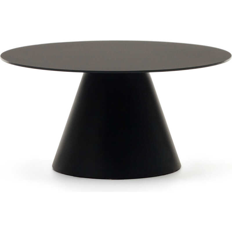 LAFORMA Wilshire soffbord, runt - mattsvart glas och metall