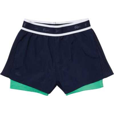 Lacoste Sport Light Nylon Shorts Womens Navy blue/Clover Green