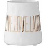 Ljuslykta Live Love Laugh Bloomingville 9,5 cm, Vit/Guld