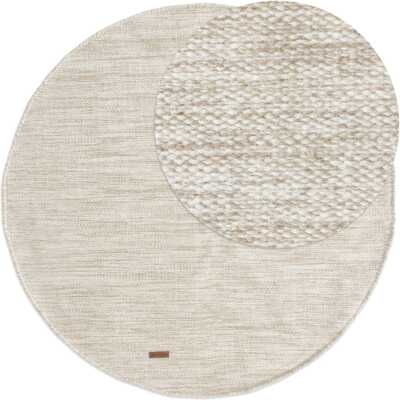 Lunda Beige Rund 240 cm Ullmatta