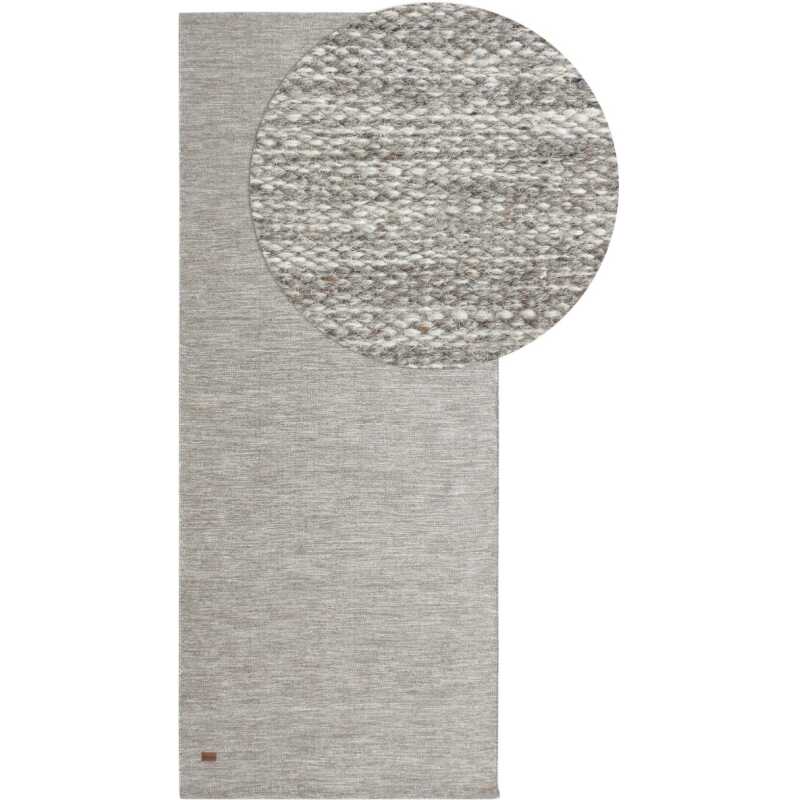 Lunda Ljusgrå 75x150 cm Ullmatta