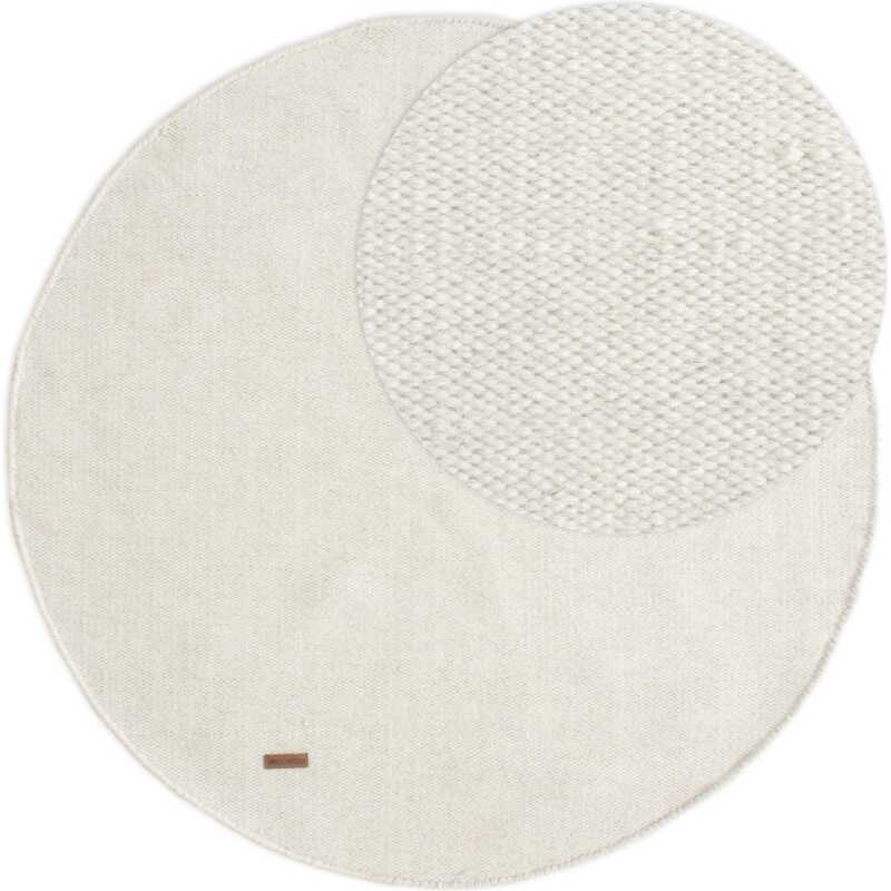 Lunda Offwhite Rund 240 cm Ullmatta